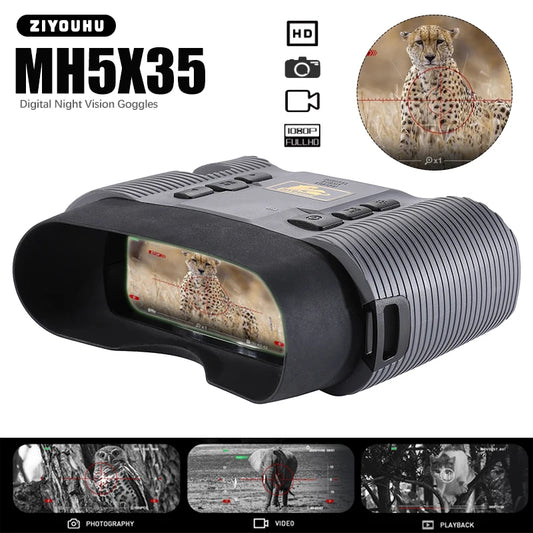 40X Digital Night Vision Binoculars Long Range 500m Viewing HD Video Photos Records Infrared Camcorder for Full Darkness Hunting